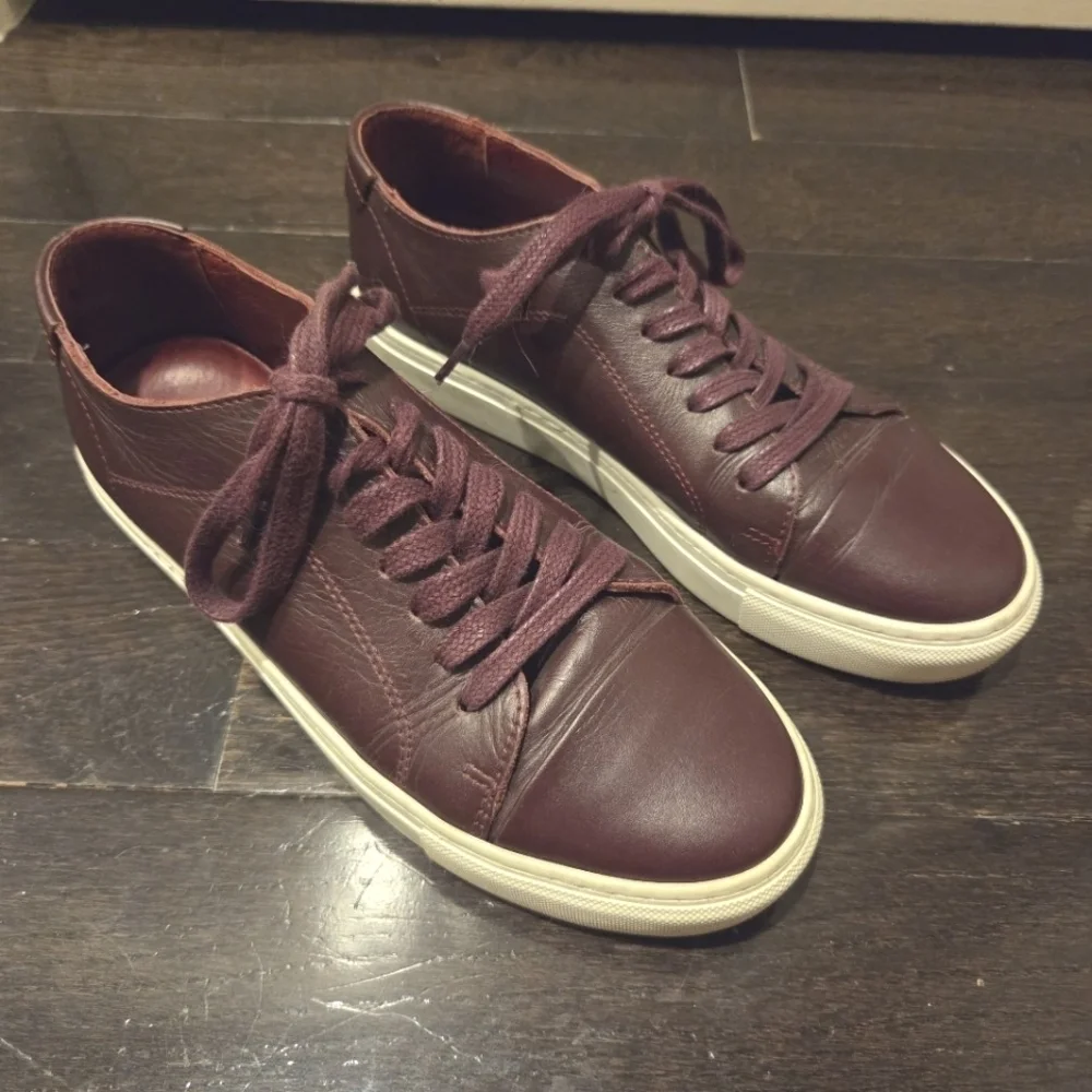 Garment Project unisex burgundy leather tennis shoes / sneakers Size 38 / 8